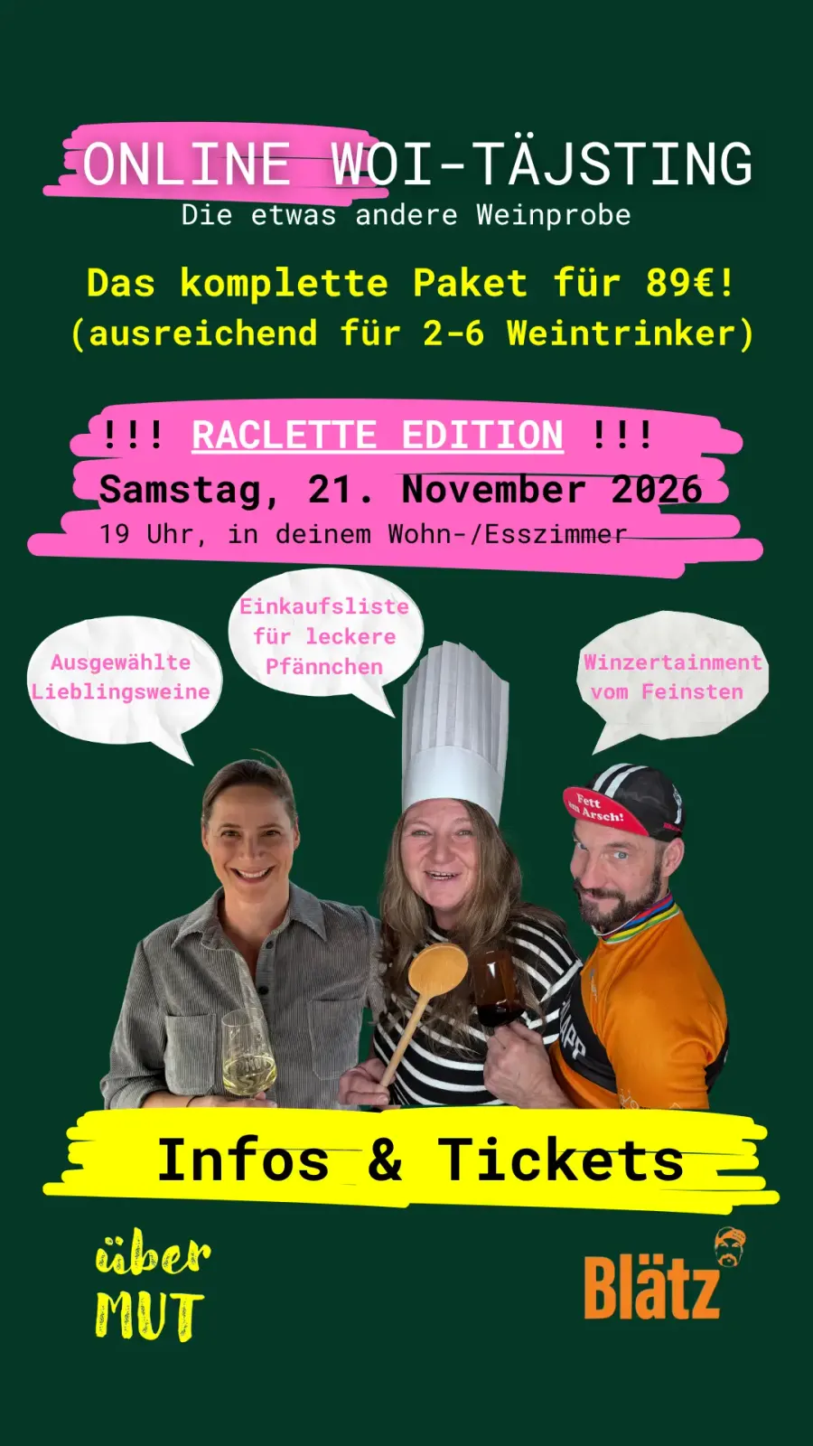 Flyer Online Woi-Täjsting Raclette Edition